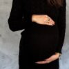Czarna midi sukienka dzianinowa w warkocze RUE PARIS onesize - obrazek 9