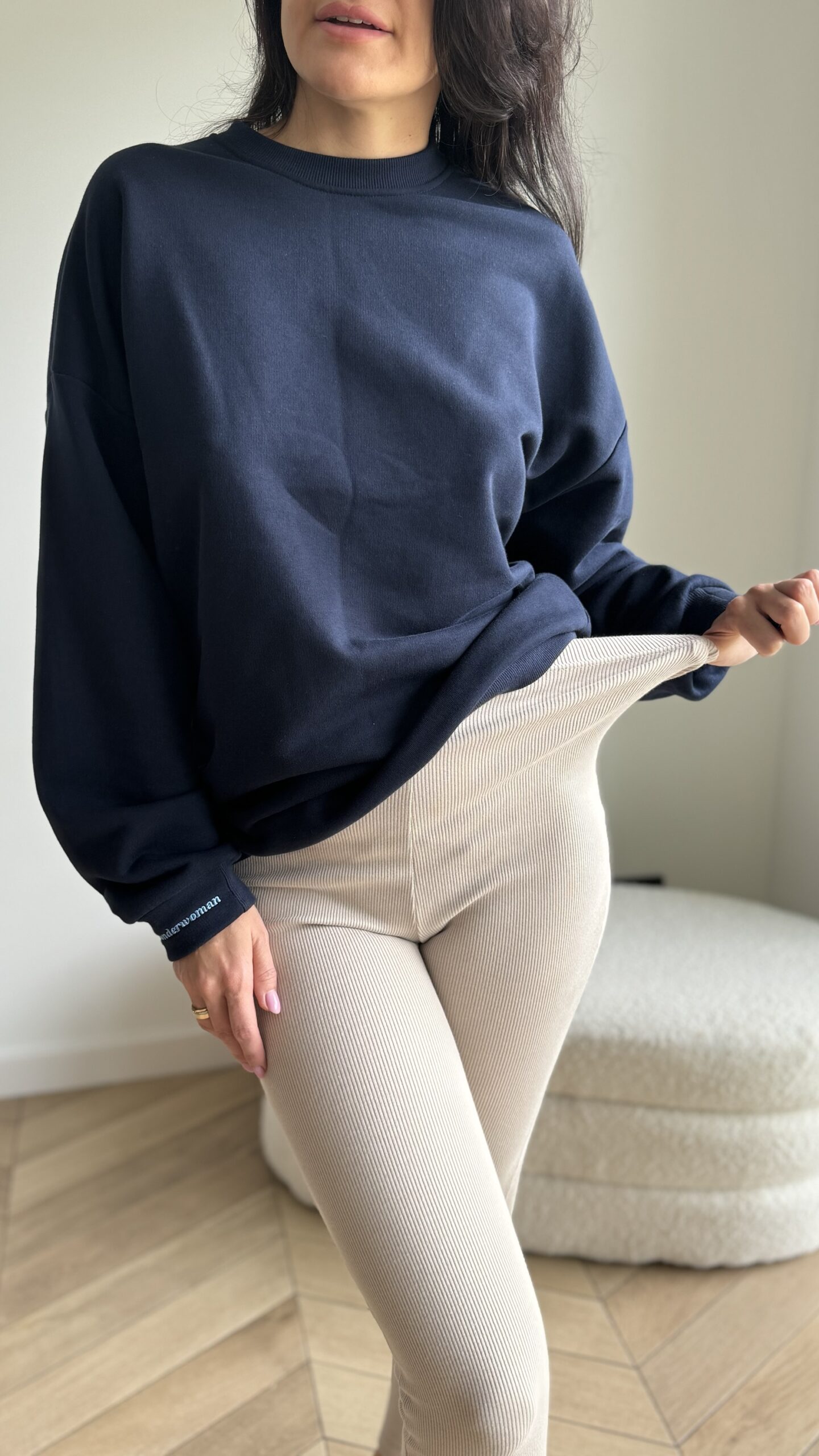 Legginsy Comfy Mama z falbanką - biobawełna