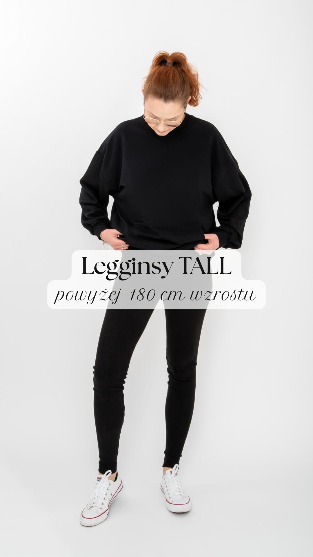 TALL Legginsy Comfy Mama z falbanką - wiskoza