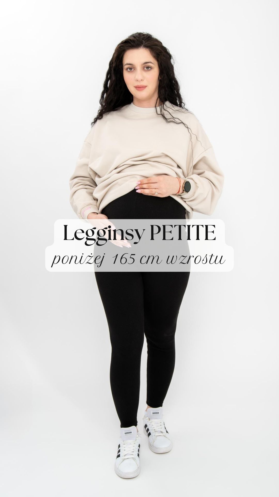 PETITE Legginsy Comfy Mama z falbanką - wiskoza