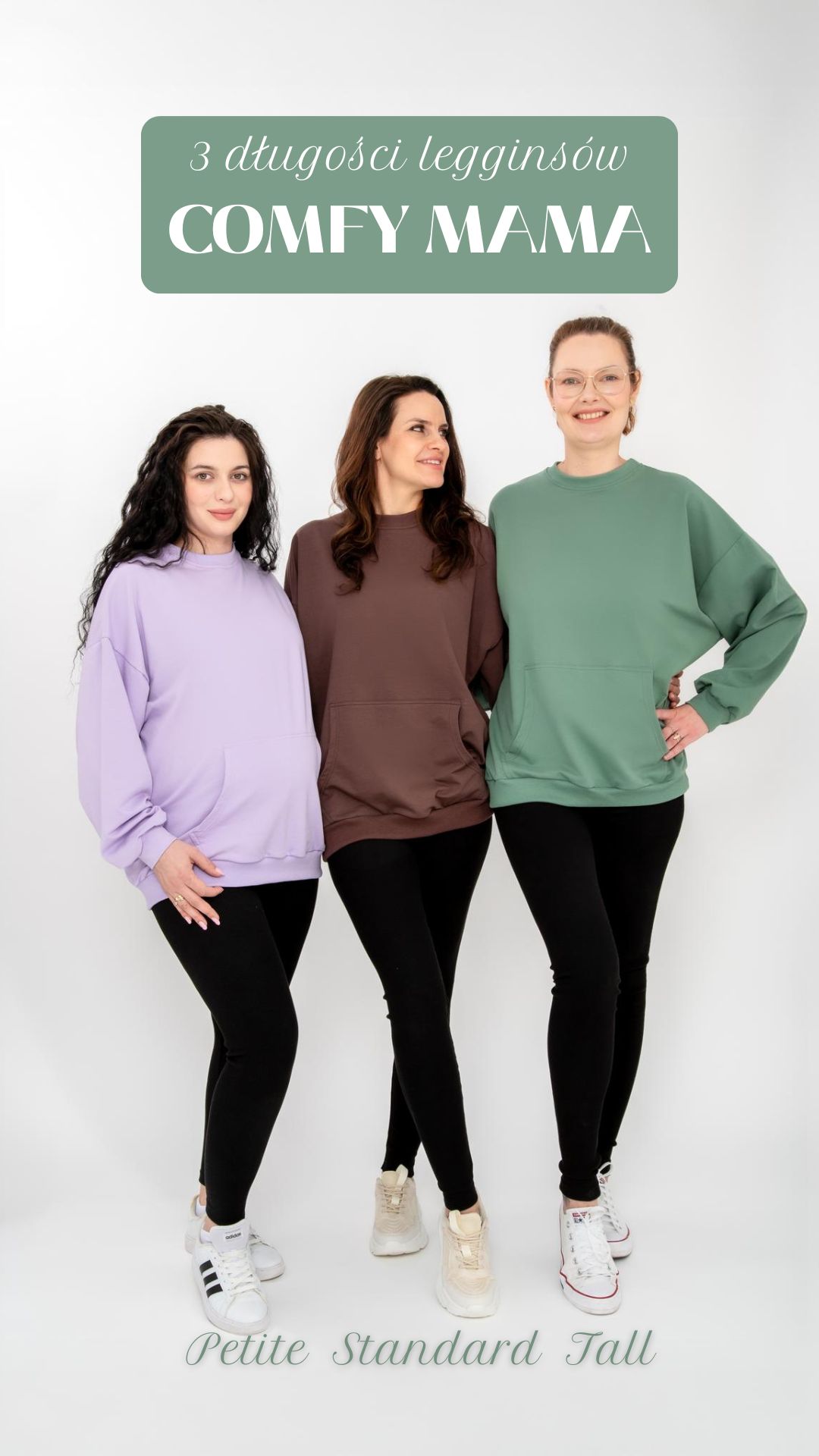 STANDARD Legginsy Comfy Mama z falbanką - wiskoza