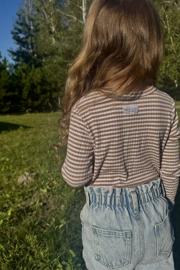 Dziecięcy rosnący longsleeve Stripes - wiskoza